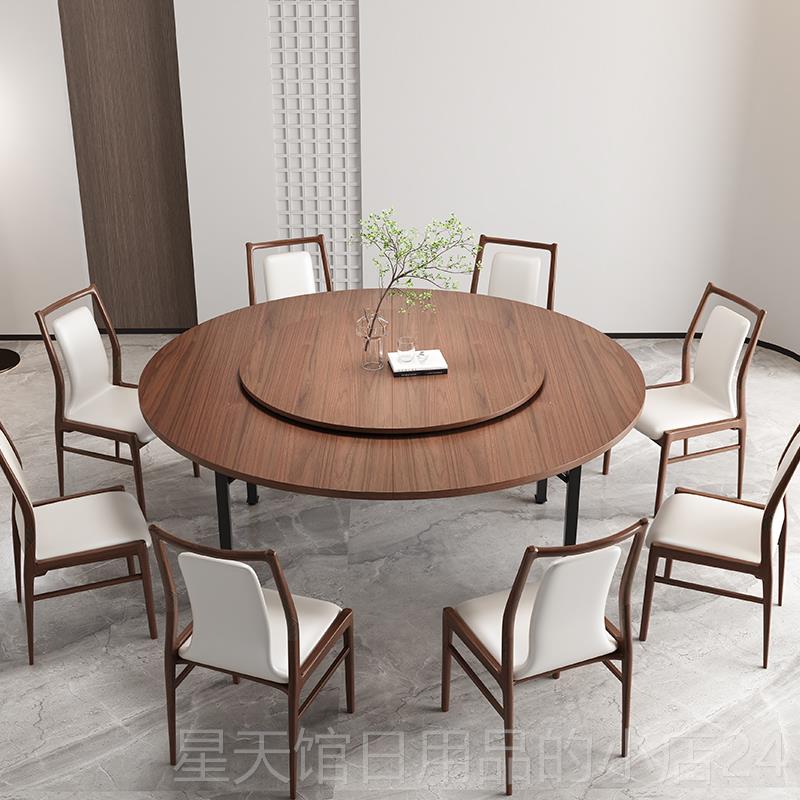 正品折叠桌面新饭型简易木1餐桌实吃桌子加转盘2人家用临时圆桌面