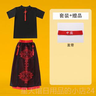 正品童中国风雪龙吟演出男女童国潮少舞年郎扇子精忠报服国表儿演