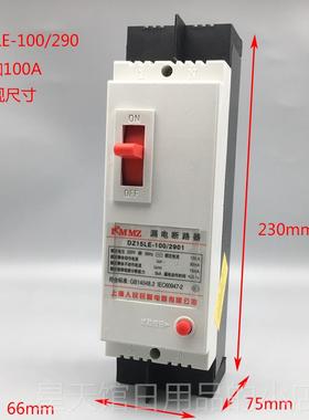 正品2P100A塑壳漏电断路器DZ1LE-005/器290 63A漏1电保护220V家用