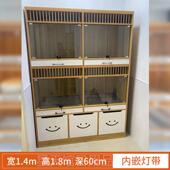 正品 猫璃狗混养笼门定制实木玻猫猫别墅柜展示笼带厕所繁殖笼寄养