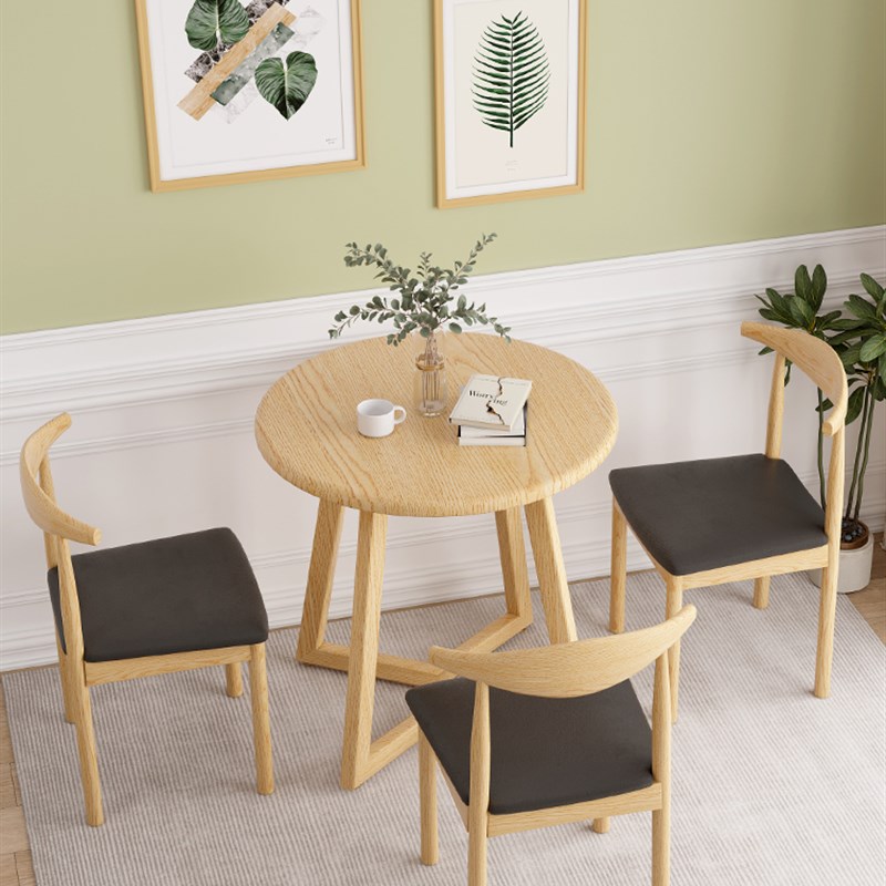 洽谈桌椅快餐店奶茶店桌椅桌子餐饮商用接待洽谈桌家用小圆桌