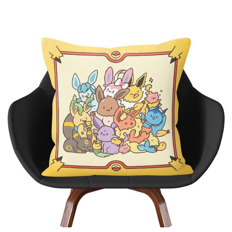 仙女伊布抱枕水伊布靠枕宝可梦车载靠垫杰尼龟可爱大号卡通雷火