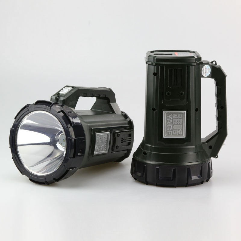 雅格探照灯10WLED充电强光远射手提野营巡逻专用00mH超大容量