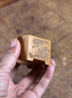 松风竹雨小四方精选紫砂小花盆盆景室内桌面微盆景盆微型新款段泥