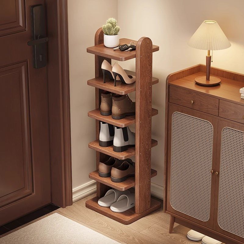 鞋架家用门口多层入户室内简易窄鞋柜小型全实木收纳简约门口鞋柜,住宅家具,鞋架,淘宝优惠券,粉丝福利购,淘宝优惠卷