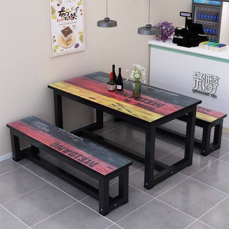 简约长方形餐桌快餐桌椅小吃店桌椅组合经济型6人4食堂面馆餐饮桌,住宅家具,板木餐桌,淘宝优惠券,粉丝福利购,淘宝优惠卷