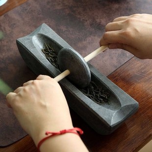 磨香粉工具青石曲阳手工碾磨器唐代碾子中药宋代石臼捣药研磨老