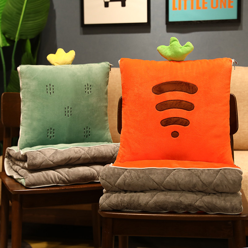 抱枕被子两用加厚毯子小枕头办公室午睡汽车内车载靠枕靠垫二合一