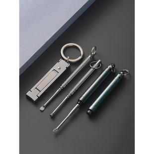 钥匙扣耳勺带孔不锈钢指甲刀带指甲剪掏耳勺挖耳勺掏耳神器套装