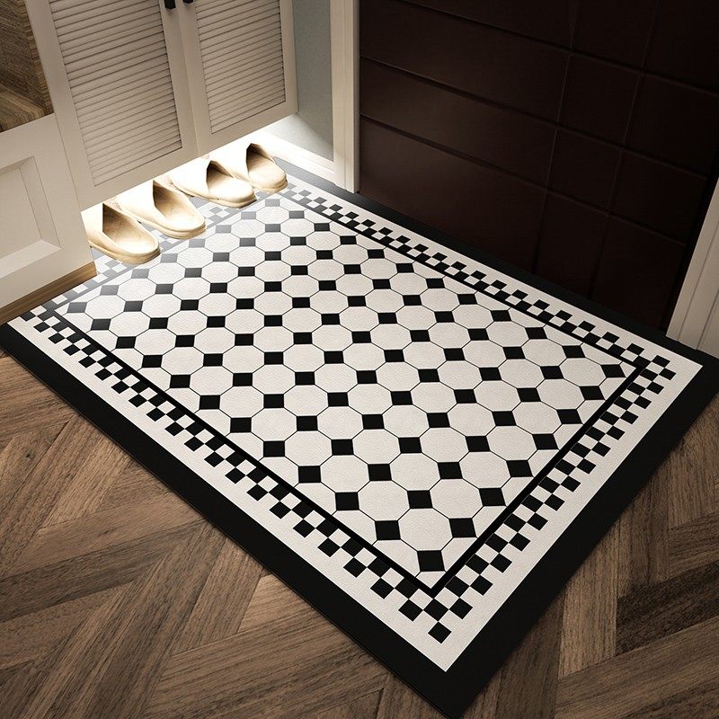 高端入户门地垫PU懒人防水免洗皮革可裁剪地毯PVC进门口玄关蹭脚