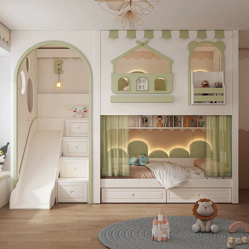 儿童床高护栏上下同宽双层床两层小户型大人上下铺木床高低子母床