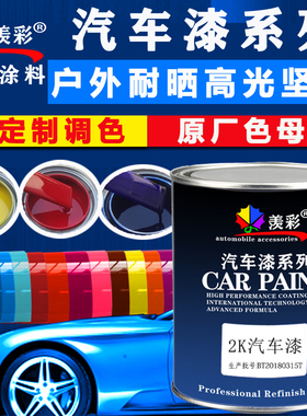 汽车油漆原厂调色漆修补专用亮光镜面黑白红黄蓝绿紫色大桶套装