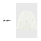 棉单排扣廓形西装 W.Diva 浮光掠影 落肩立体剪裁外套51C241571