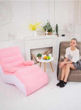 工厂新家款充气懒人发户外便50832携植绒沙发办公午休床沙居休闲