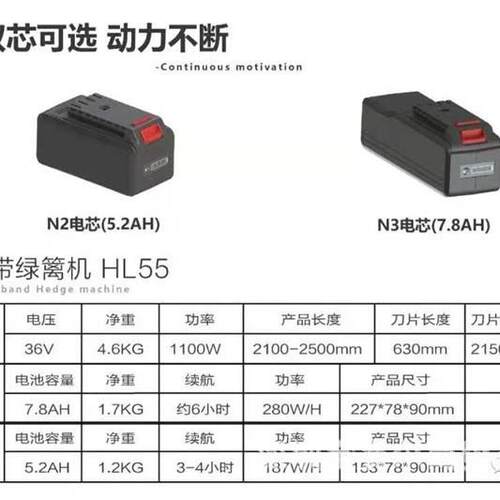 恩加+N锂电高枝44101绿修篱机HL55充电修修枝机商用款电动宽带枝