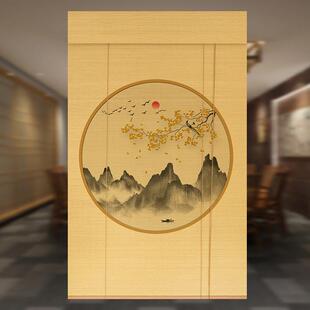 图BRK案竹帘帘印卷花竹背景装饰竹窗帘关隔断卷帘玄竹帘子