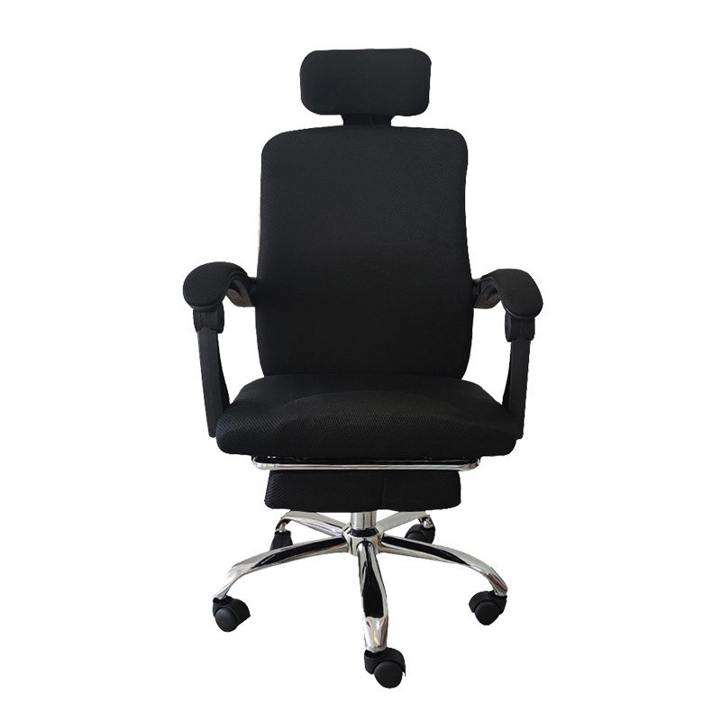 黑色简约办公椅室内休闲带头枕靠背椅可旋转人体工学休闲电脑椅