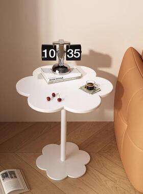 子奶油风沙边几白色移动茶几MUC迷小你阳台铁艺桌轻奢角几创意发