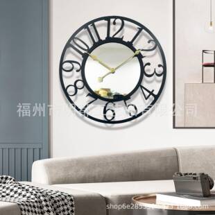 钟简表挂钟厅时尚创意时钟挂表约墙上家客用装饰墙电CAS子石挂英