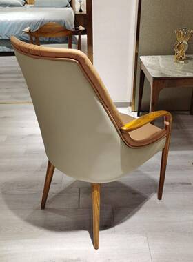 BMA203#-灯带款实餐木客LJP厅架木骨酒店现代简约椅白蜡木D乌金木