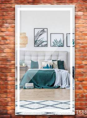 衣镜QY-002le穿d灯镜定制悬挂贴墙全身镜无框装饰镜带试衣灯化妆