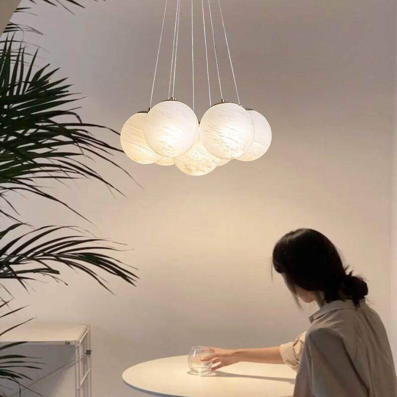 星球灯泡泡球吊彩灯奶油风代灯饰法轻奢灯785具现云月式球灯客厅,家装灯饰光源,智能吊灯,淘宝优惠券,粉丝福利购,淘宝优惠卷