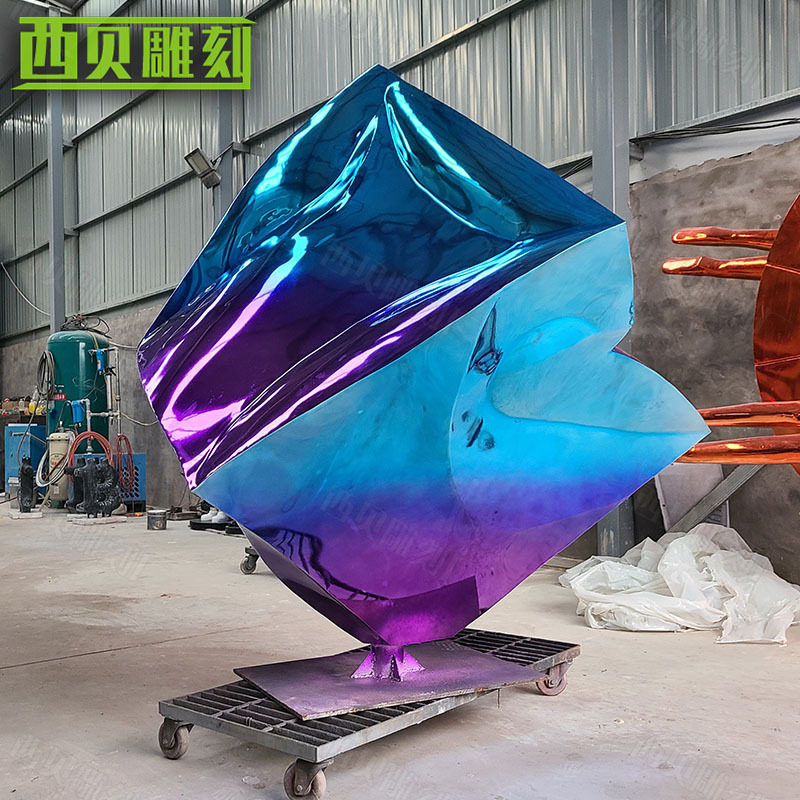 电镀大型金属抽象鱼地产广场商场室内景观摆件各种不锈钢动物雕塑