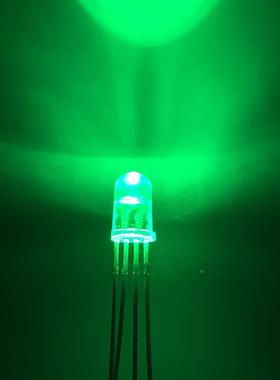 F5四脚全彩圆G头有边JDY阳ED灯珠共5MMRB三色发光二L极管