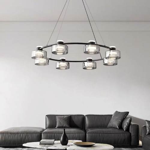 墅样意式极简设计个33692性轻奢全铜客厅吊灯大现代气板房别玄关