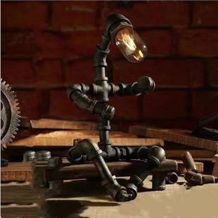 美工风怀旧吧餐C2032厅复式古铁艺创意卧室业床头水酒管机器人调