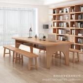 SGL 286简客厅实大木板书桌双约层学习桌民办公室洽谈接待休闲长