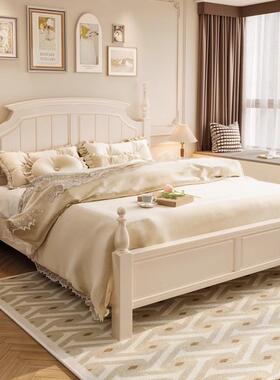 轻法式木双18563人1.8米大具床实架高欧式家卧端室公主床1.5单人