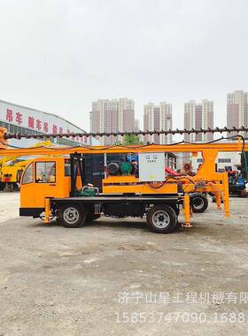 打旱井基旋轮LG-260式螺旋打桩机270o转伸缩钻架引孔机建房础建自