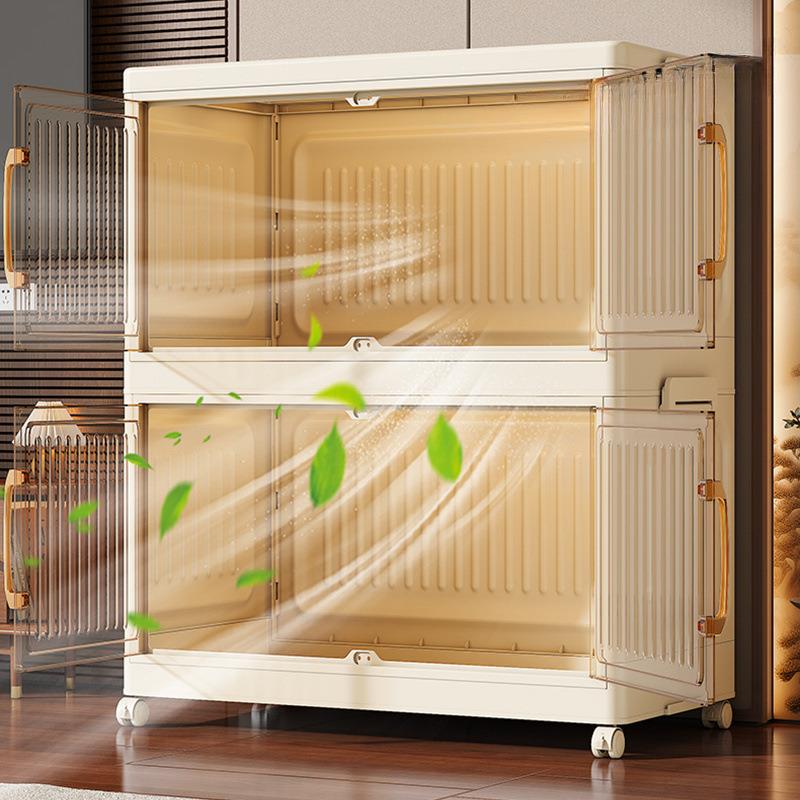 餐边柜收纳柜整厨房多柜功能置物免架安1装折叠理柜橱卧室落地衣