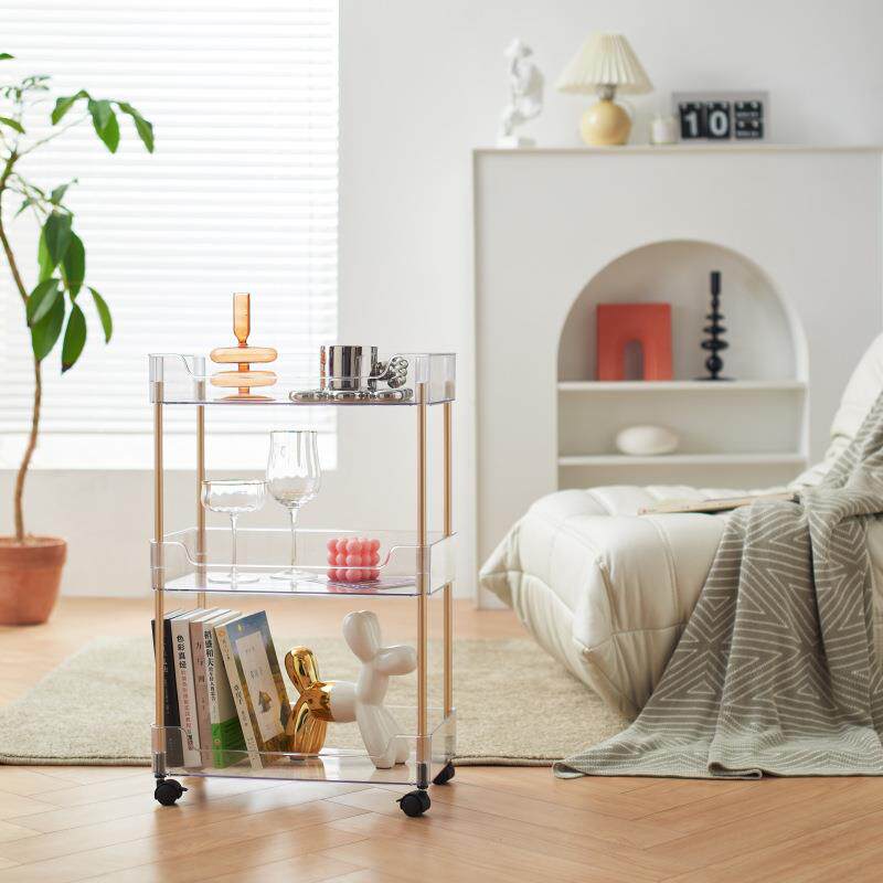 落4000明厨房地多储层夹缝可移动小推车置物架浴室收纳物透架带轮