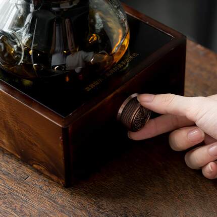 胡桃木陶炉器家用室内煮迷你玻璃电热烧水壶电木纹四方磁炉茶小型