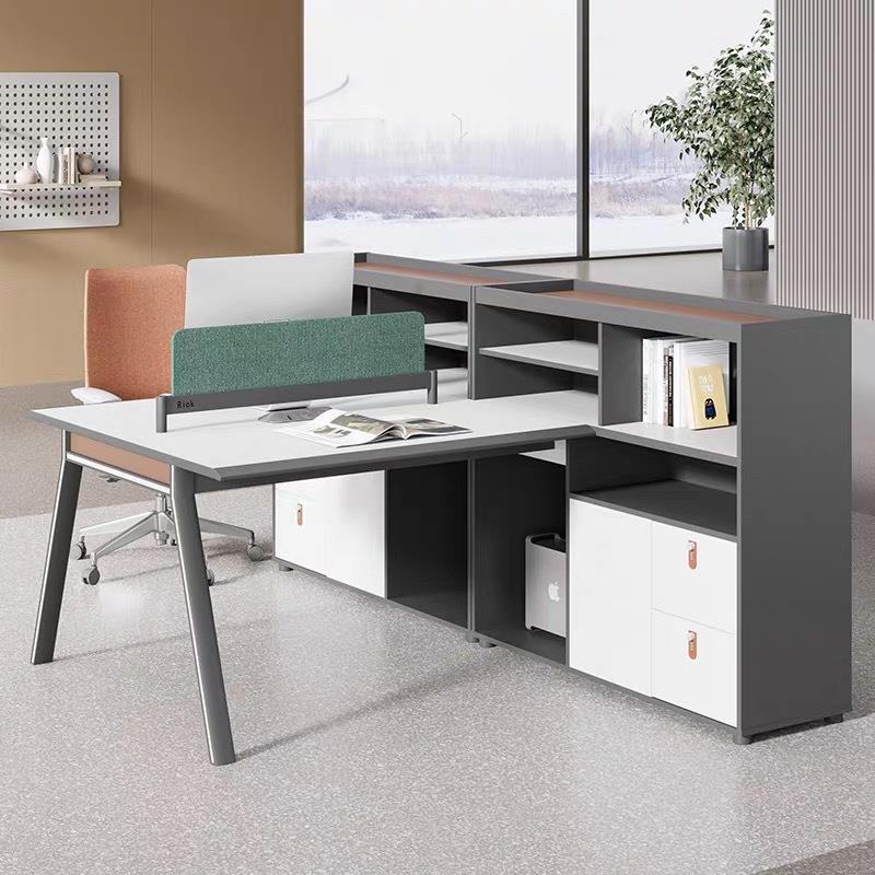 现简约职办公桌员4人人位代屏风隔断6财务办公室员PE工电脑桌椅组