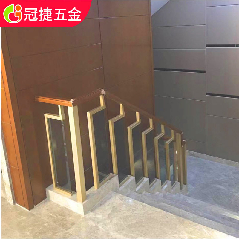 别墅楼梯扶手新中式玻璃护栏立柱室内家装不锈钢楼梯踏步立柱栏杆