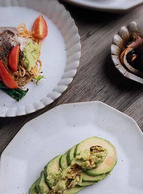 网红日式复古西餐餐盘手MBV工粗陶餐盘具圆牛排子t创意vina椭ge碟