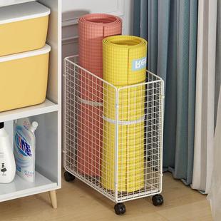 日本进口品质瑜伽垫收纳架运动器材收纳篮球拍可移动置物收纳框