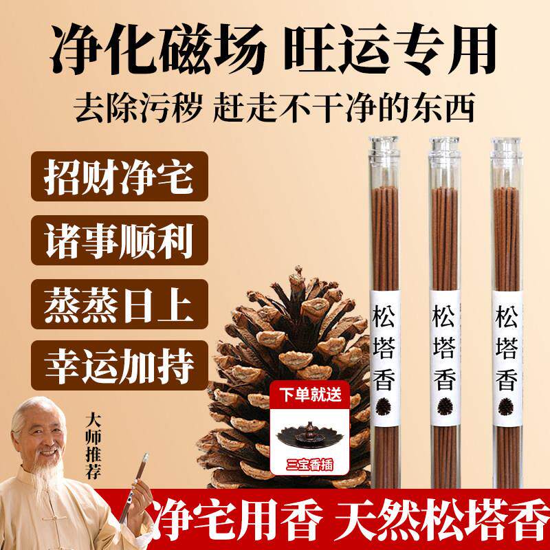 【大师推荐】天然松塔香净化磁场转运香薰室内持久家用招财旺宅香