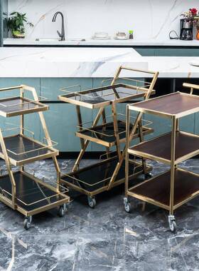 酒店务车服层移动酒水车不锈钢蛋糕车商三MAT用餐厅餐车接待推点