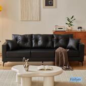 沙发小al123户室型双人出屋租房三公寓服装 店办公接待黑色懒人客