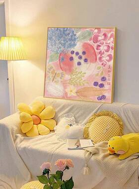 餐厅饭厅装饰卧画奶油风客厅沙发Fh(x}h($背景墙画挂室床头壁桌面