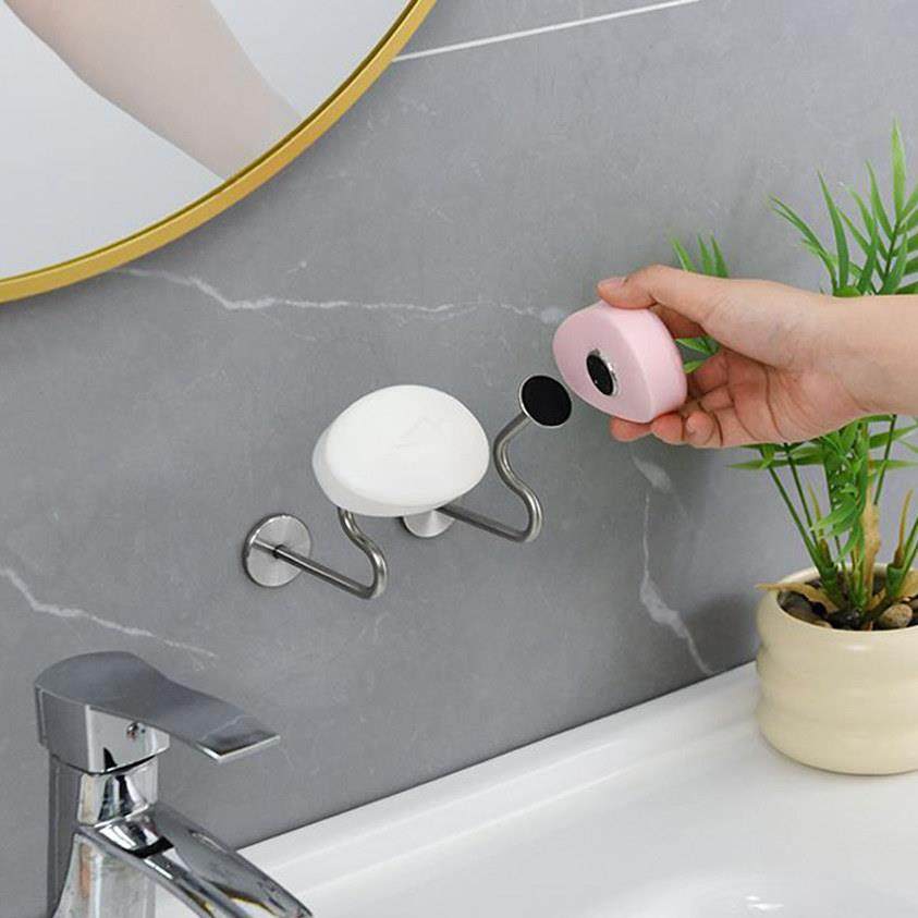 304不锈钢磁吸肥皂架壁挂式洗手台香皂托架淋浴房创意磁铁肥皂盒