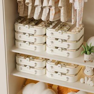 日本进口新款儿童内裤袜子收纳盒子带盖家用放婴儿宝宝内衣神器