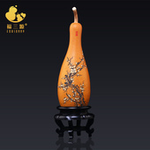 葫芦艺术品文玩手把件玄关摆件精品异形龙头吕学汀墨刻烫烙画雕刻