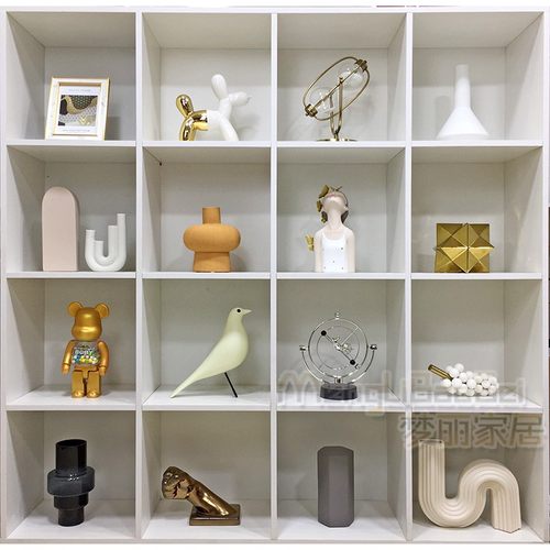 现代简约摆件客厅抽象工艺品售楼处样板房电视柜书柜书架软装饰品