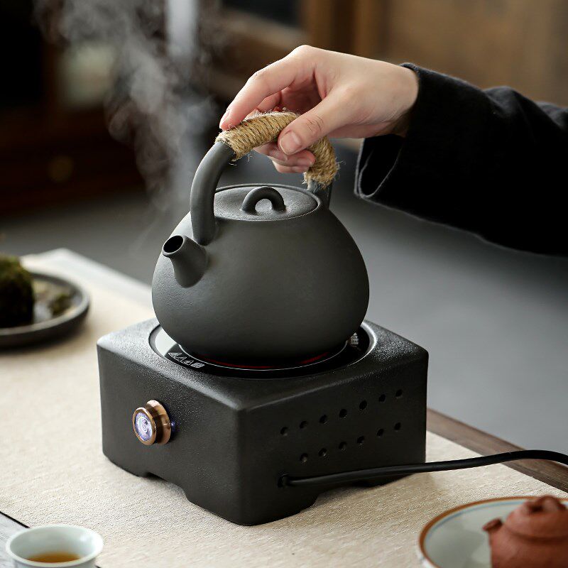 养生宫廷茶具电陶壶煮茶壶陶瓷火山石烧水泡茶电陶炉复古中式