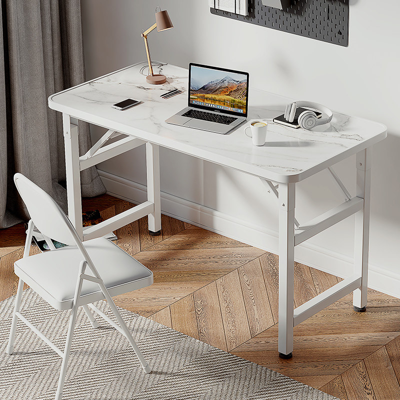 可折叠电脑桌家用书桌简易办公桌子卧室工作台简约学习写字桌长条